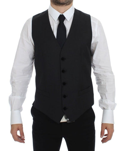 Gray Wool Formal Dress Vest Gilet Weste Dolce & Gabbana