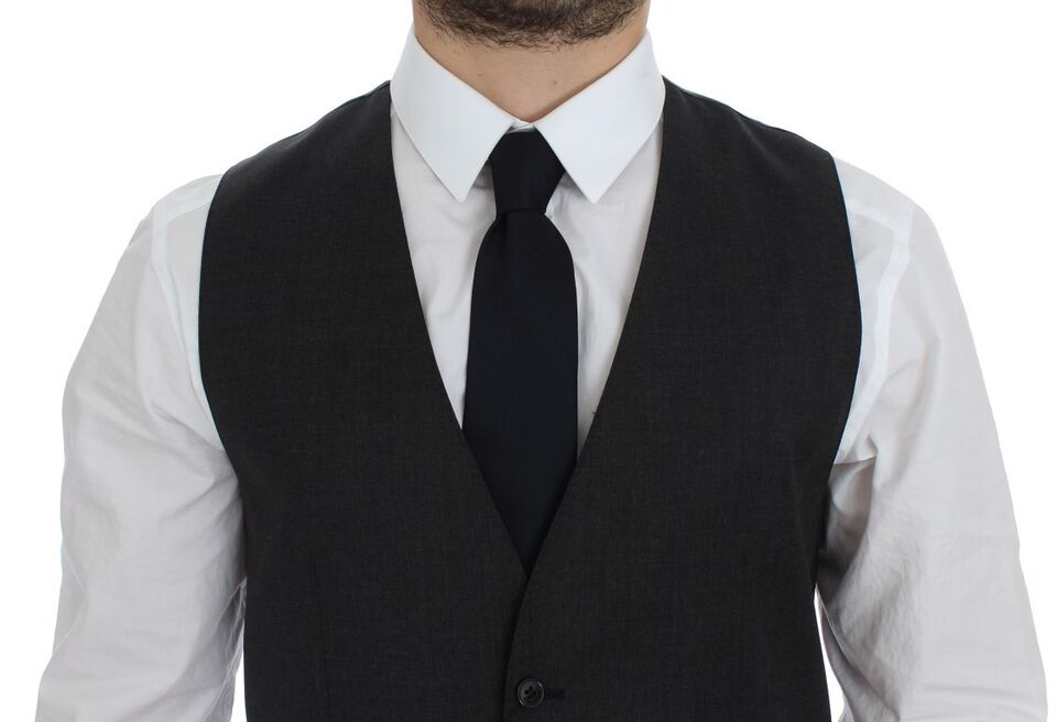 Gray Wool Formal Dress Vest Gilet Weste Dolce & Gabbana