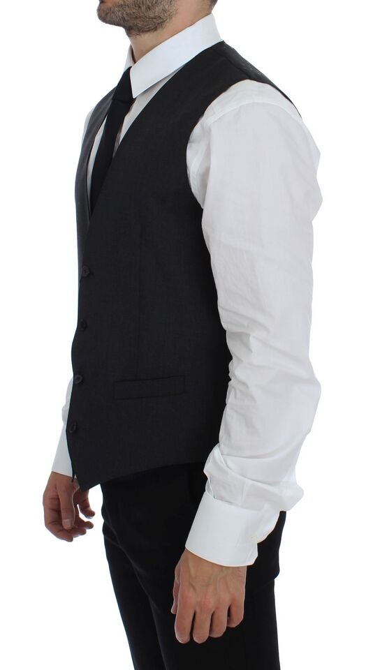 Gray Wool Formal Dress Vest Gilet Weste Dolce & Gabbana