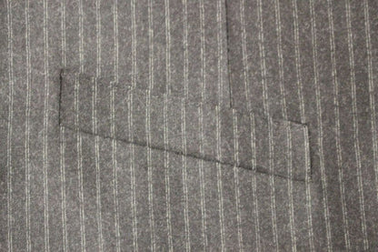 Gray Striped Wool Single Breasted Vest Dolce & Gabbana