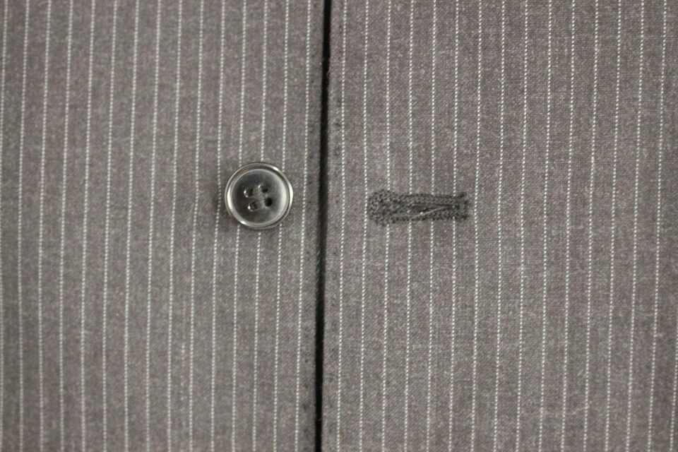 Gray Striped Wool Single Breasted Vest Dolce & Gabbana