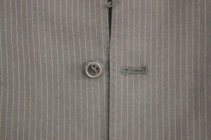 Black Striped Wool Single Breasted Vest Dolce & Gabbana