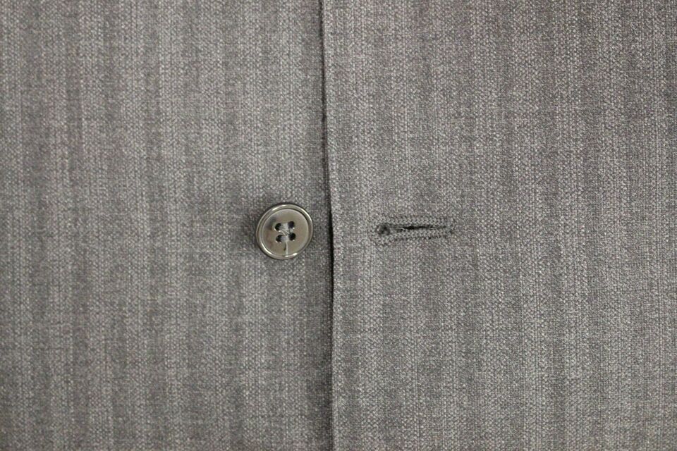 Gray Striped Wool Single Breasted Vest Dolce & Gabbana