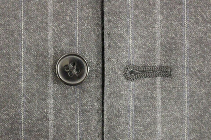 Gray Striped Wool Logo Vest Gilet Weste Dolce & Gabbana