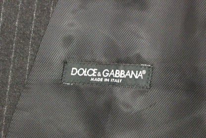Gray Striped Wool Logo Vest Gilet Vests Dolce & Gabbana