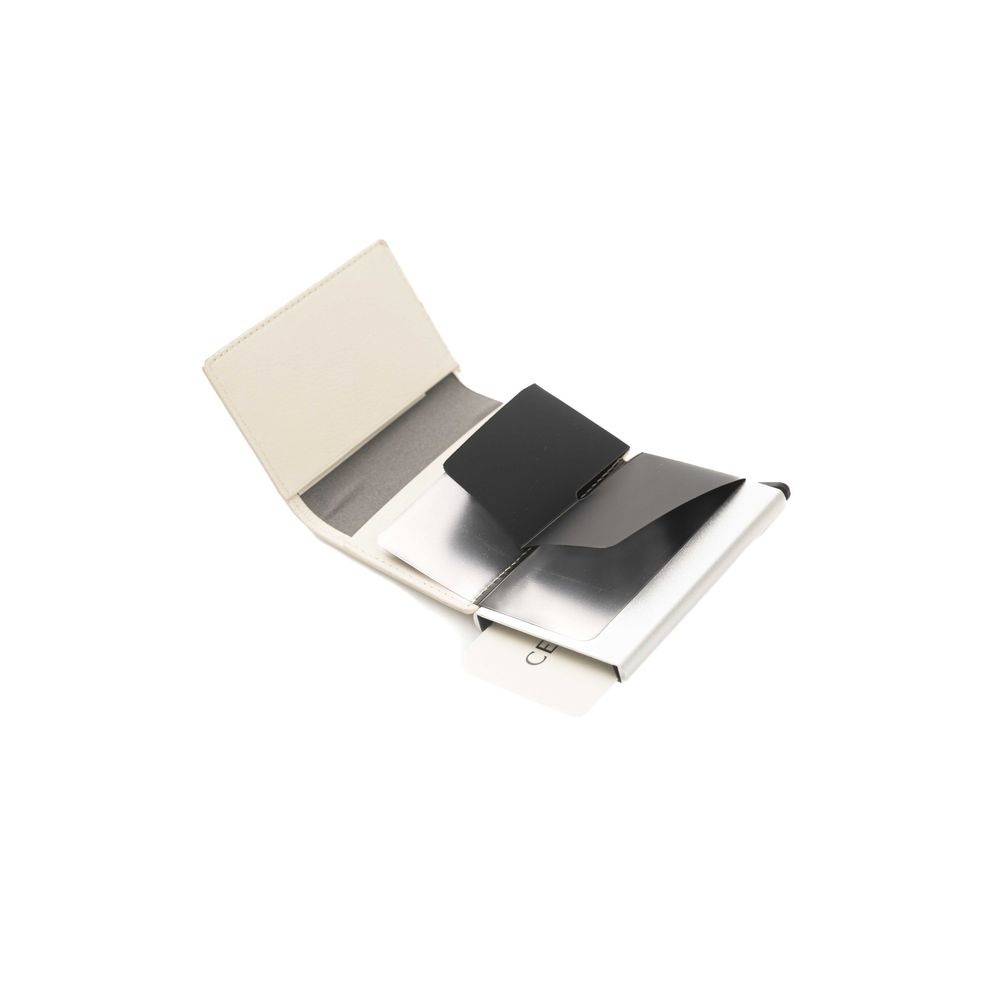 Beige Calfskin Men Wallet