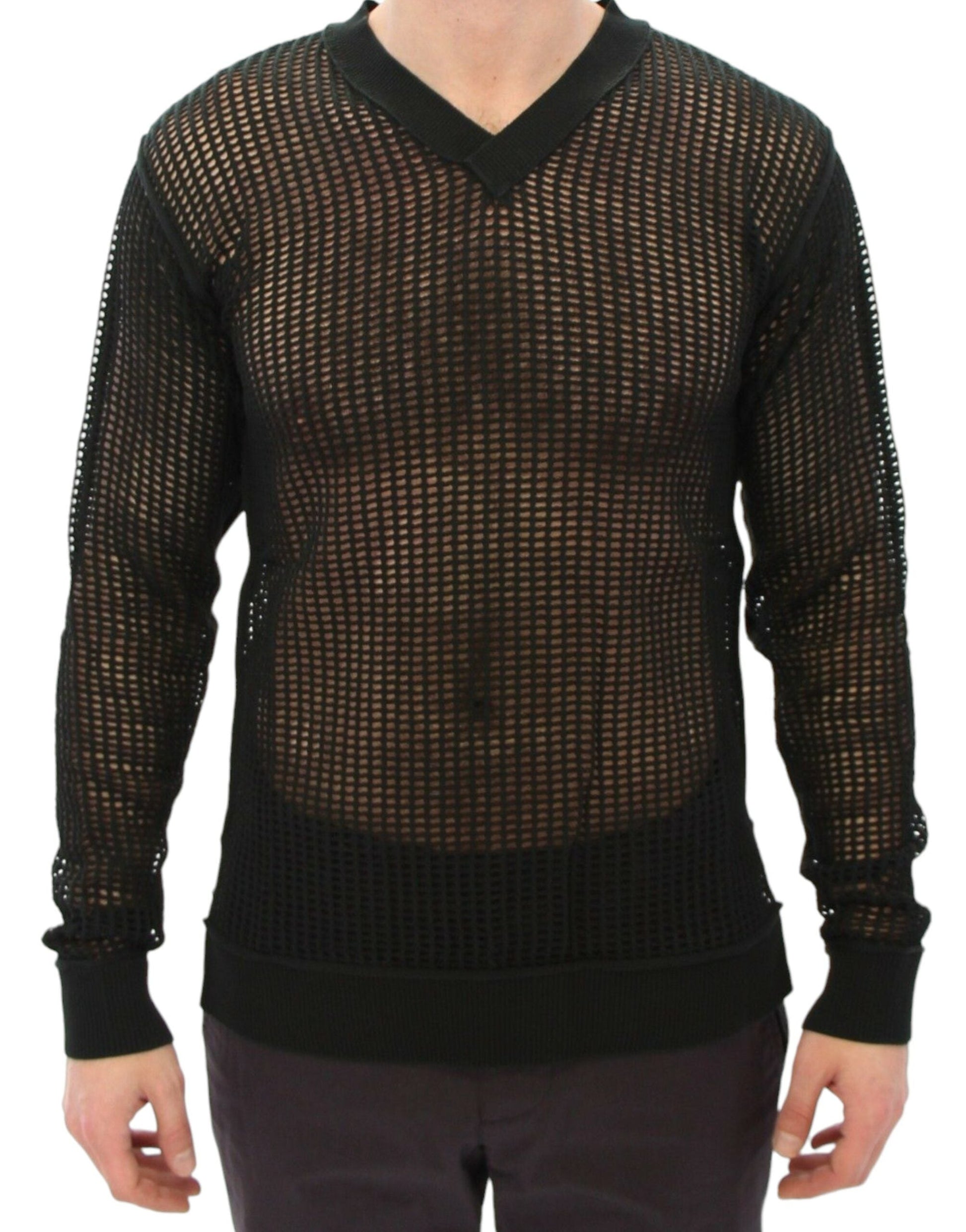 Dark Green Runway Netz Pullover Netted Sweater Dolce & Gabbana