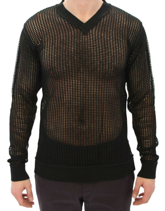 Dark Green Runway Netz Pullover Netted Sweater Dolce & Gabbana