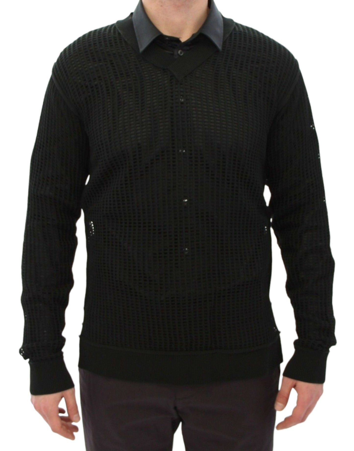 Dark Green Runway Netz Pullover Netted Sweater Dolce & Gabbana