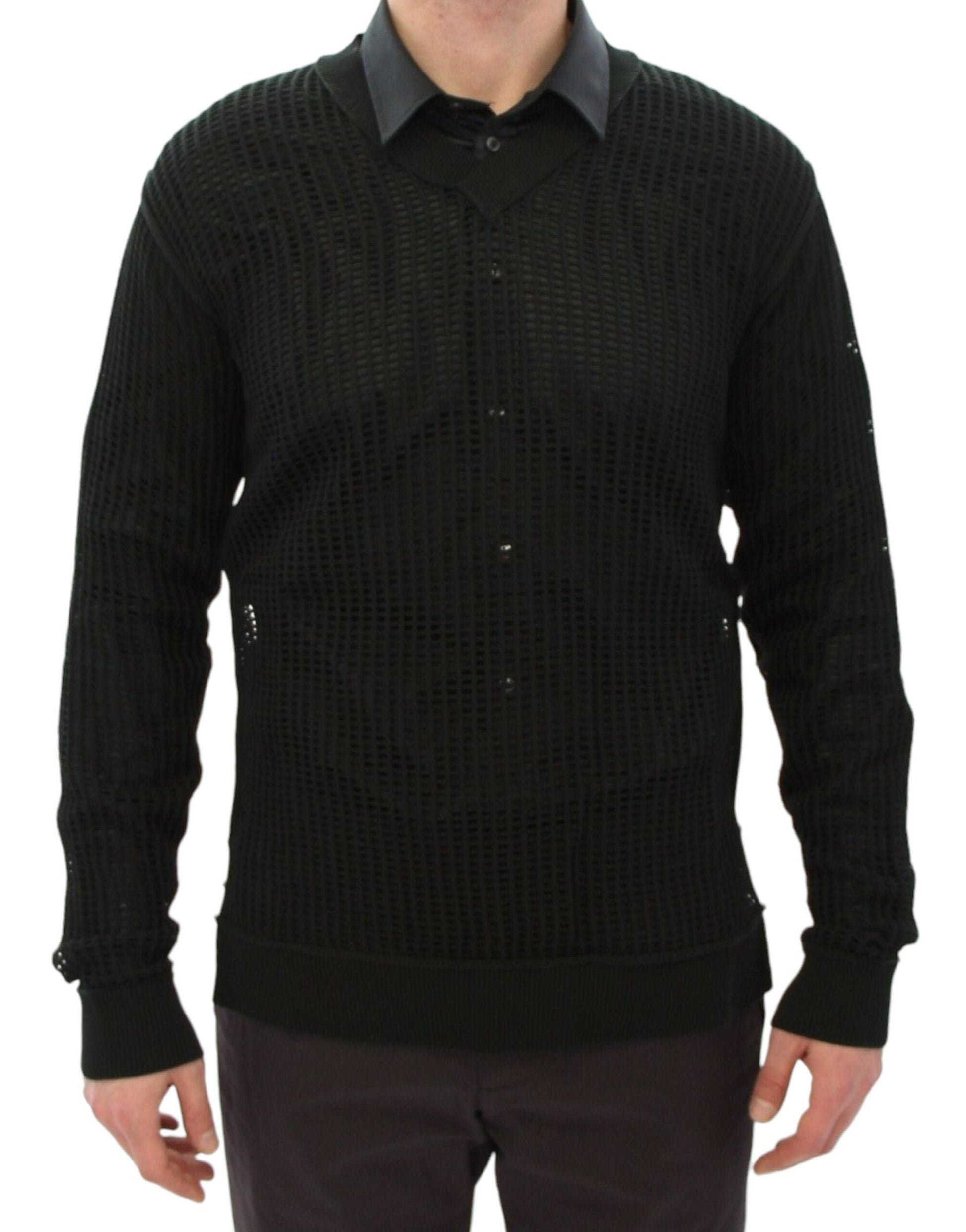 Dark Green Runway Netz Pullover Netted Sweater Dolce & Gabbana