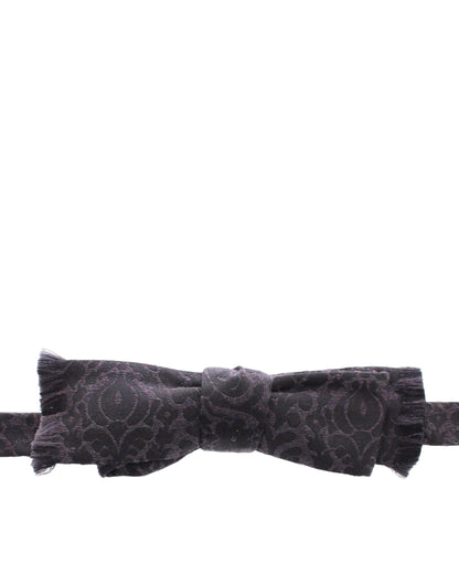 Gray Black Wool Bow Tie Dolce & Gabbana