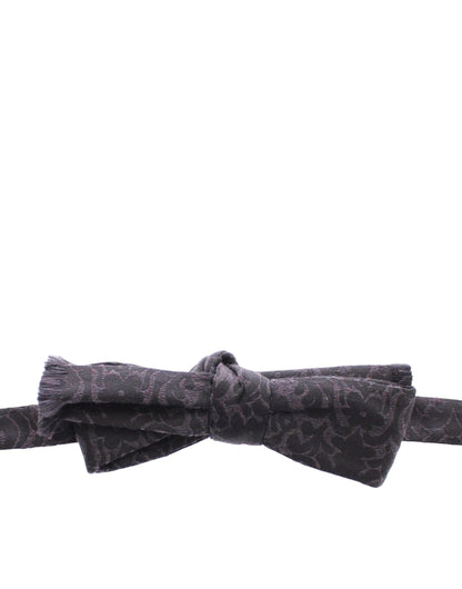 Gray Black Wool Bow Tie Dolce & Gabbana