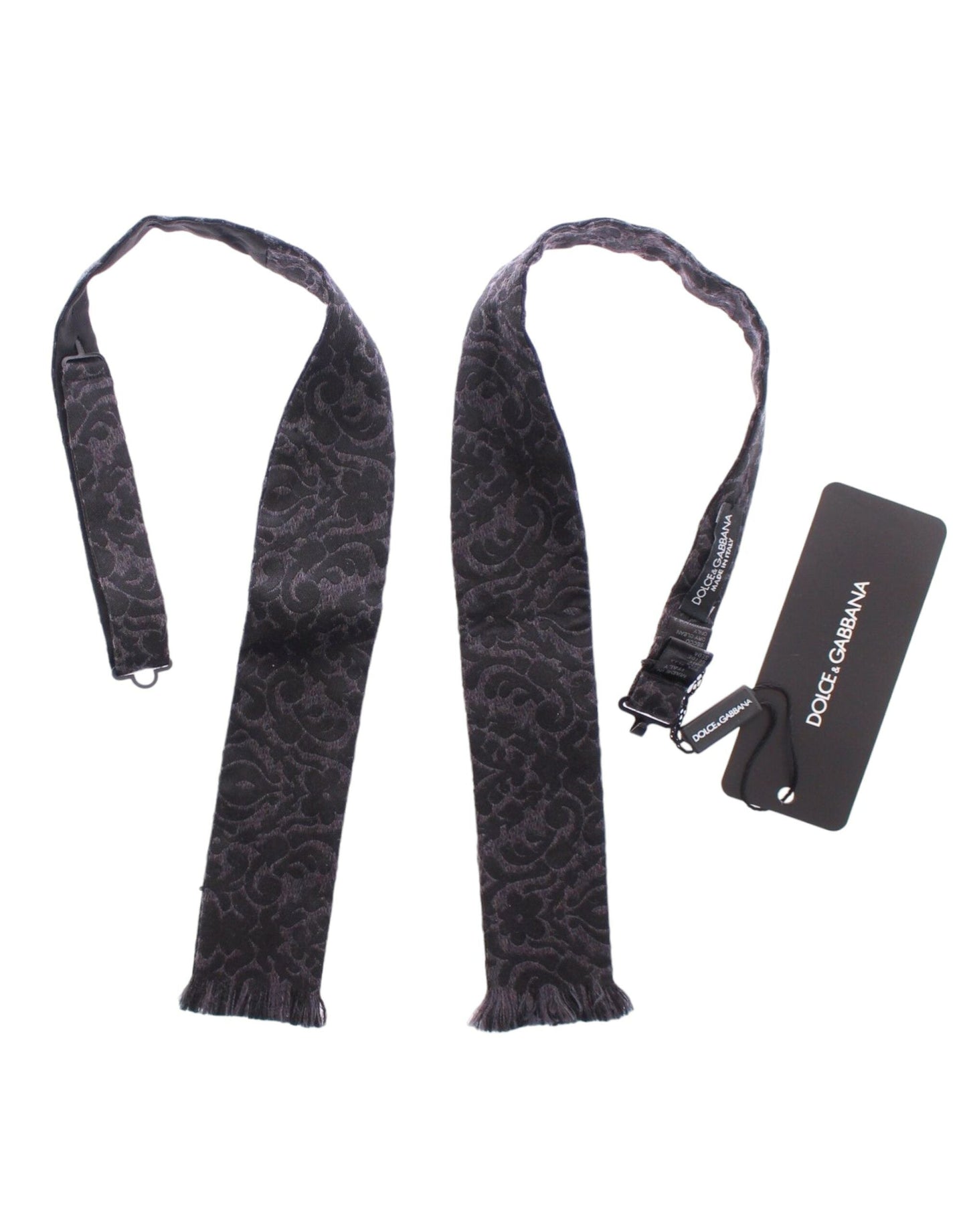 Gray Black Wool Bow Tie Dolce & Gabbana