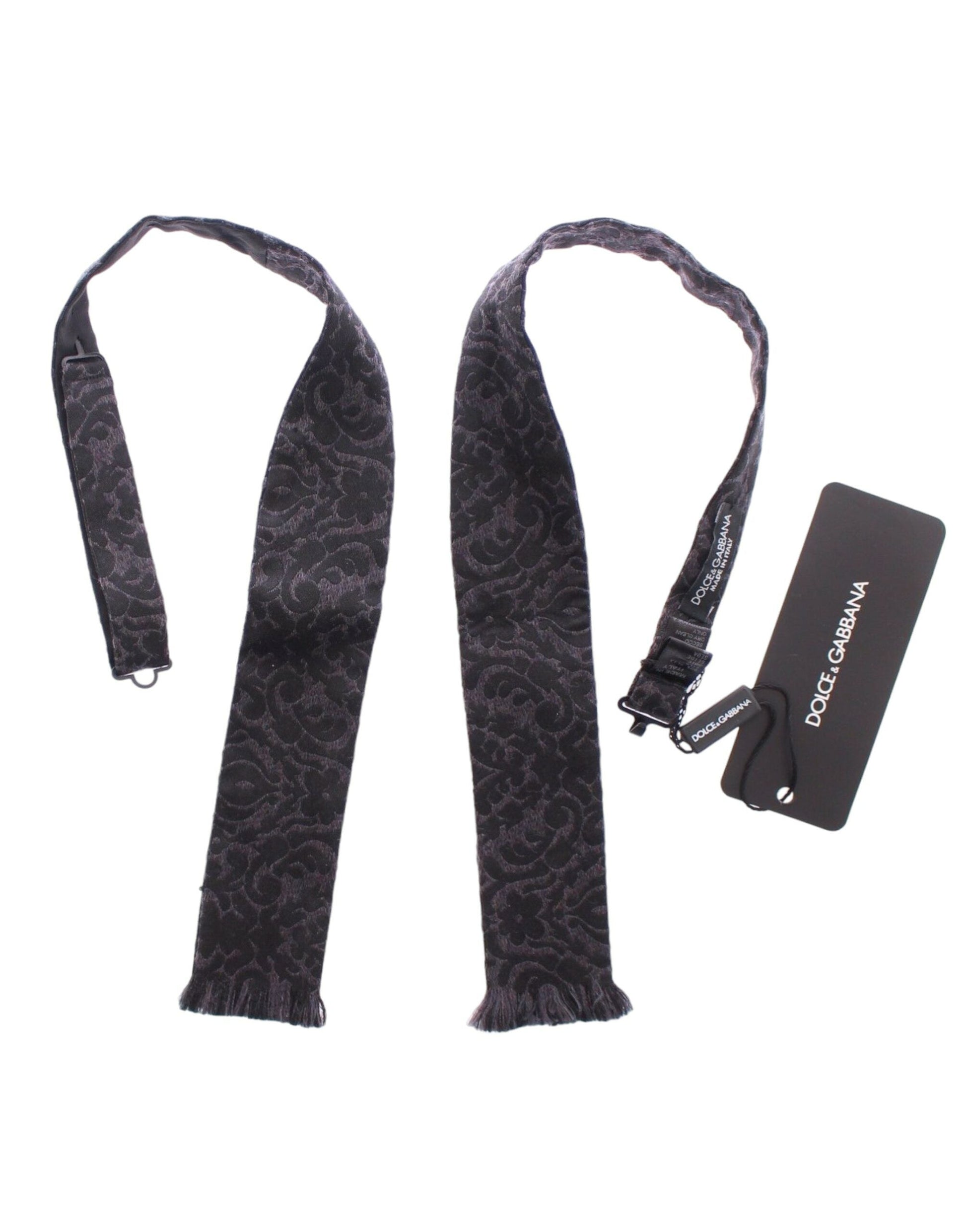Gray Black Wool Bow Tie Dolce & Gabbana