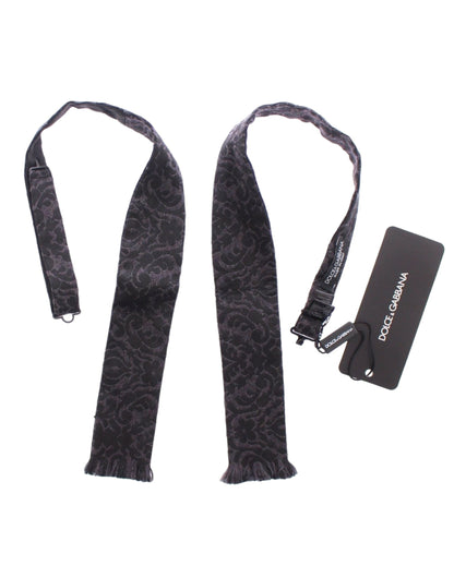 Gray Black Wool Bow Tie Dolce & Gabbana