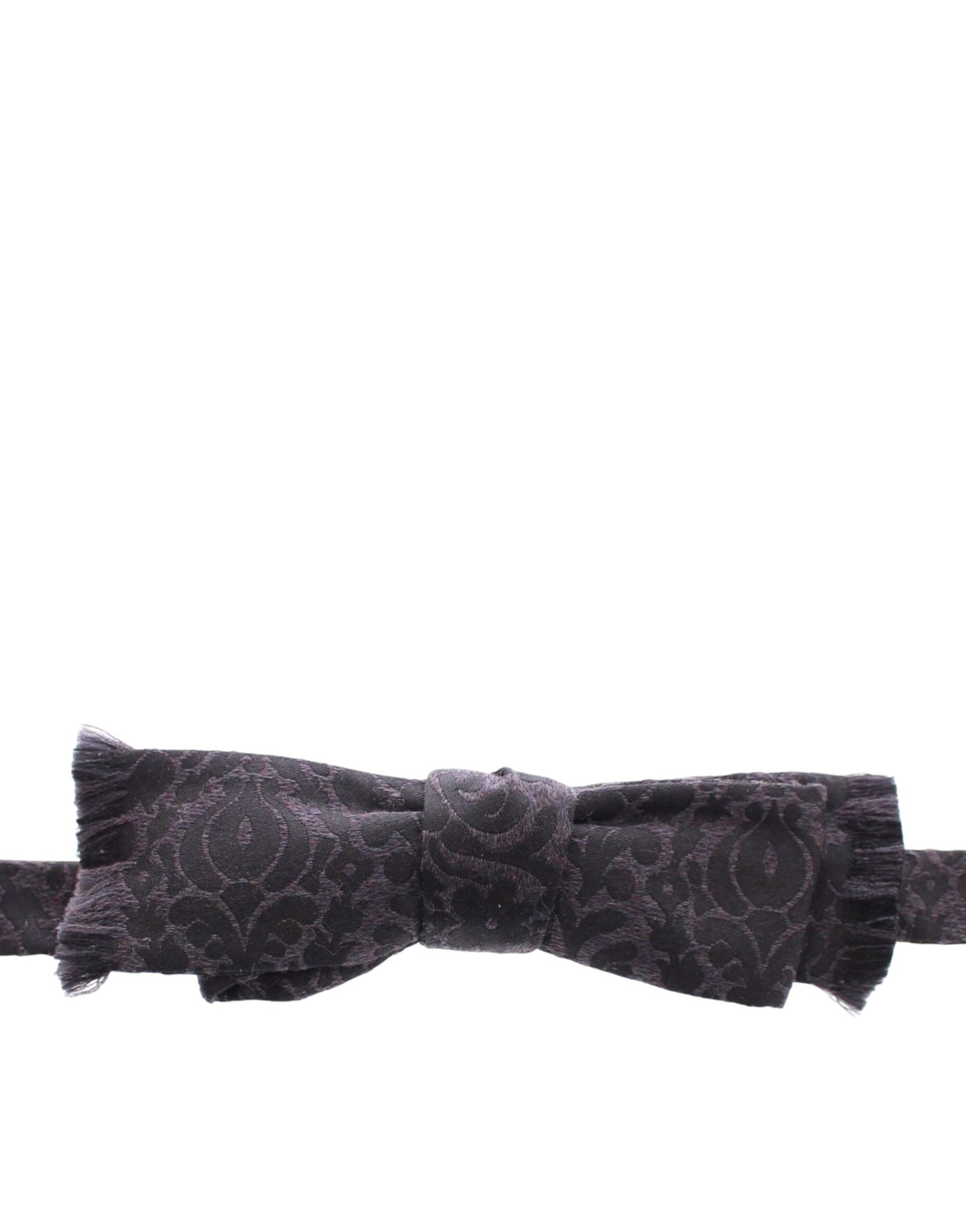 Gray Black Wool Silk Bow Tie Dolce & Gabbana