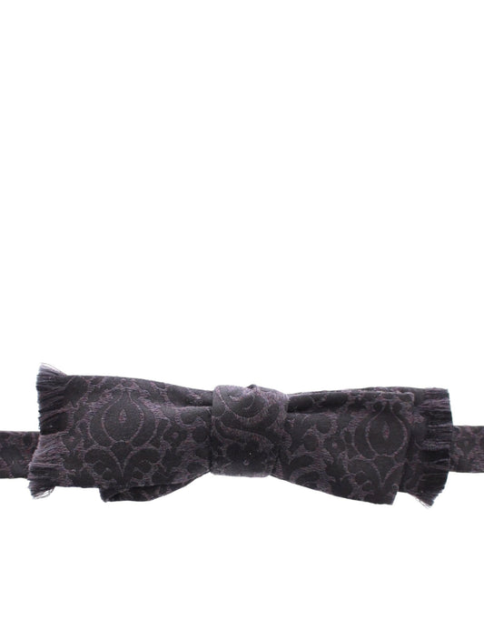 Gray Black Wool Silk Bow Tie Dolce & Gabbana