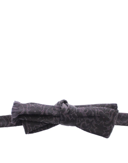 Gray Black Wool Silk Bow Tie Dolce & Gabbana