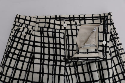 White Black Striped Casual Shorts Dolce & Gabbana