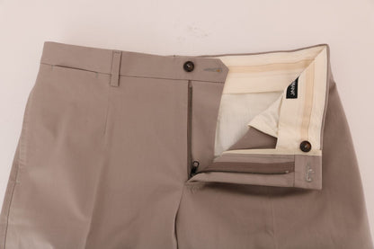 Beige Cotton Stretch Chinos Pants Dolce & Gabbana
