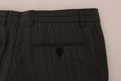 Gray Wool Striped Formal Pants Dolce & Gabbana