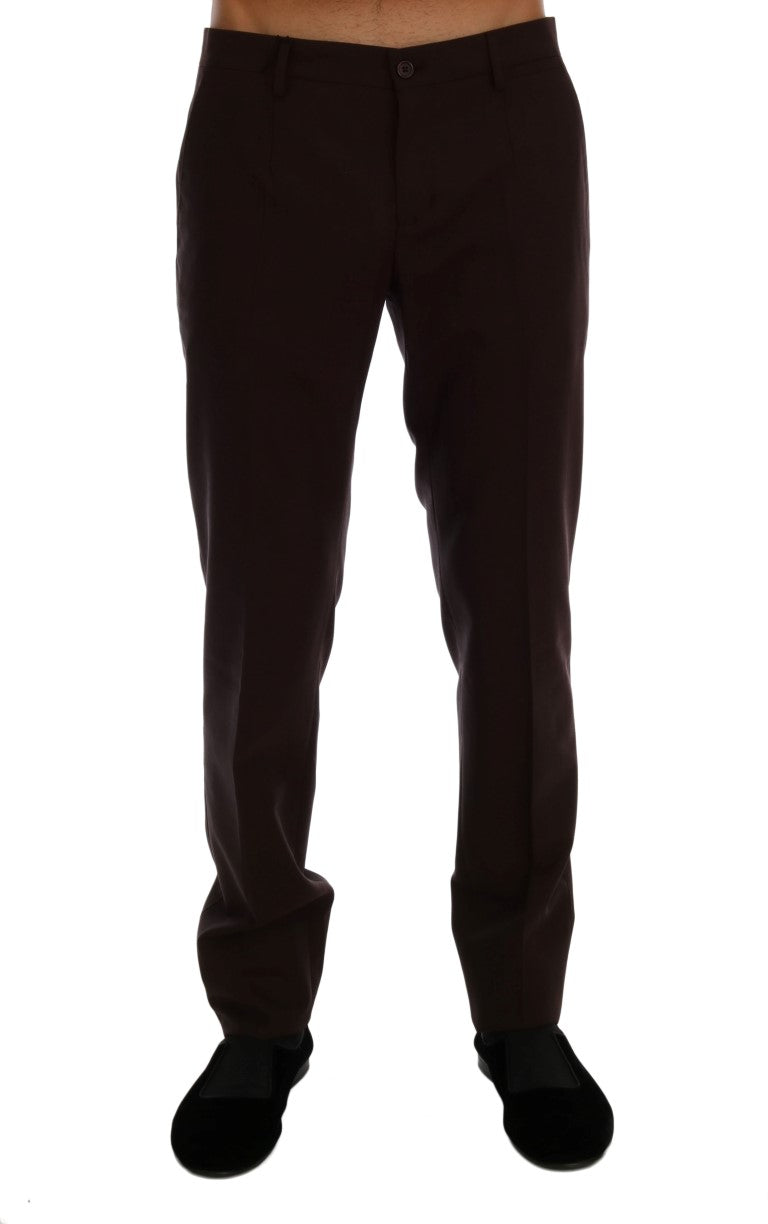 Purple Wool Stretch Formal Pants Dolce & Gabbana