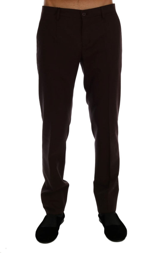 Purple Wool Stretch Formal Pants Dolce & Gabbana
