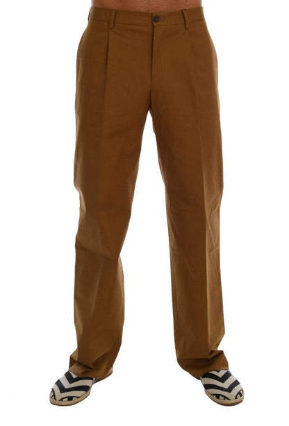 Brown Stretch Cotton Pants Dolce & Gabbana
