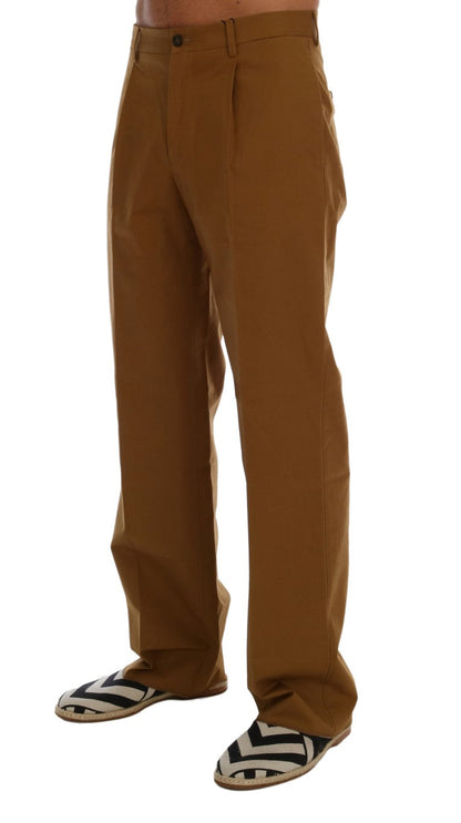 Brown Stretch Cotton Pants Dolce & Gabbana