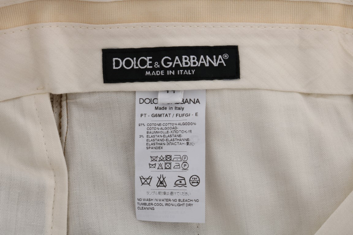 Brown Stretch Cotton Pants Dolce & Gabbana