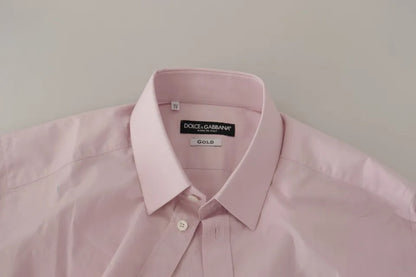 Light Pink Cotton Dress Formal Men GOLD Shirt