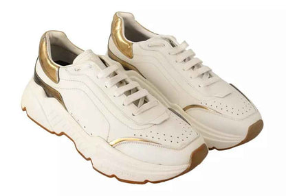 White Gold Leather Sport DAYMASTER Sneakers Shoes
