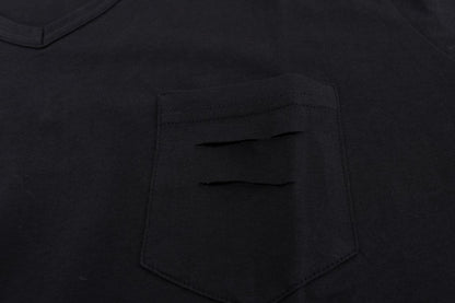 Blue Cotton V-neck T-Shirt Daniele Alessandrini