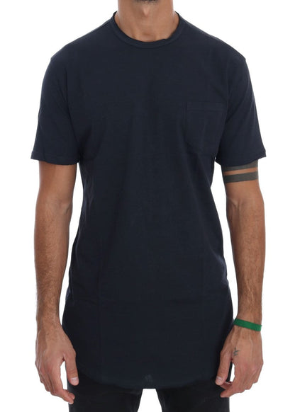 Blue Cotton Crewneck T-Shirt Daniele Alessandrini