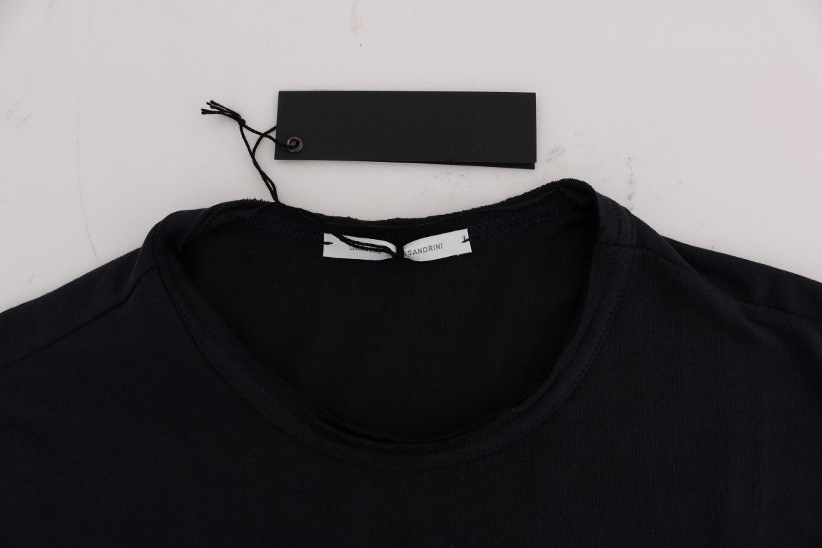 Blue Cotton Crewneck T-Shirt Daniele Alessandrini