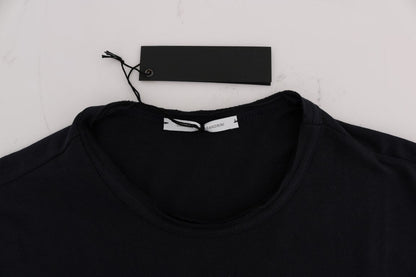 Blue Cotton Crewneck T-Shirt Daniele Alessandrini