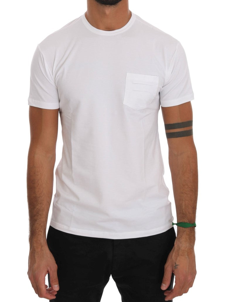 White Cotton Crewneck T-Shirt Daniele Alessandrini