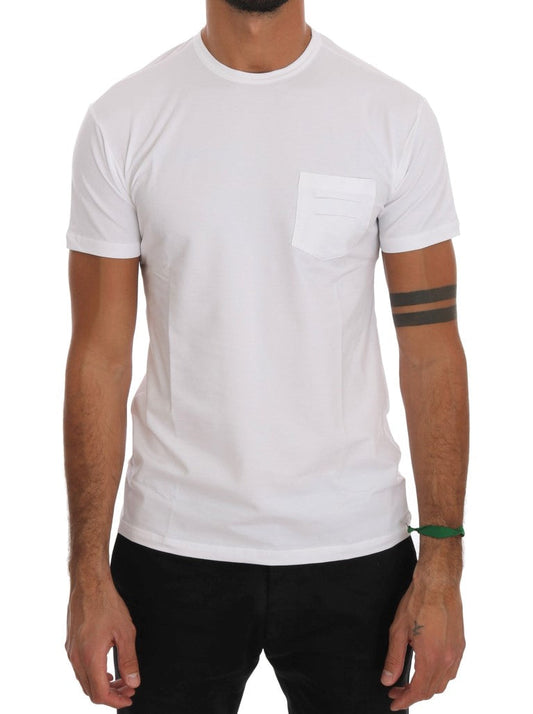 White Cotton Crewneck T-Shirt Daniele Alessandrini