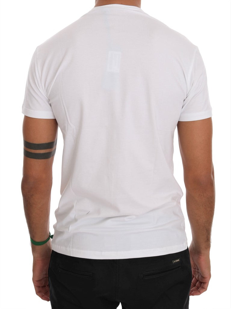 White Cotton Crewneck T-Shirt Daniele Alessandrini