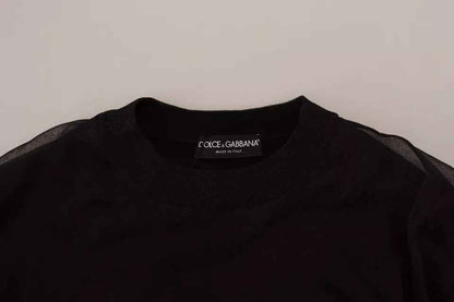 Black Polyester Logo Men Pullover Sweater