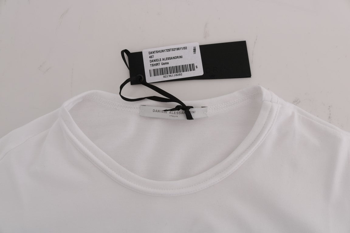 White Cotton Crewneck T-Shirt Daniele Alessandrini