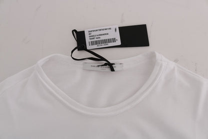 White Cotton Crewneck T-Shirt Daniele Alessandrini