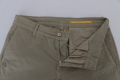 Beige Cotton Stretch Slim Fit Chinos Daniele Alessandrini