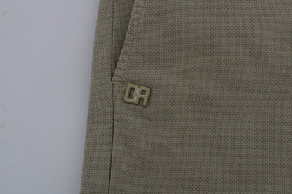 Beige Cotton Stretch Slim Fit Chinos Daniele Alessandrini