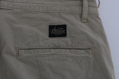 Beige Cotton Stretch Slim Fit Chinos Daniele Alessandrini