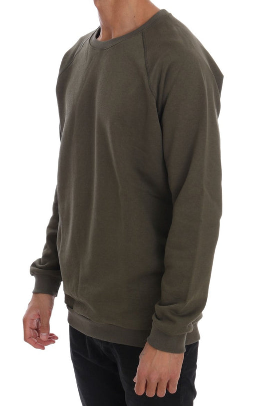 Green Crewneck Cotton Sweater Daniele Alessandrini