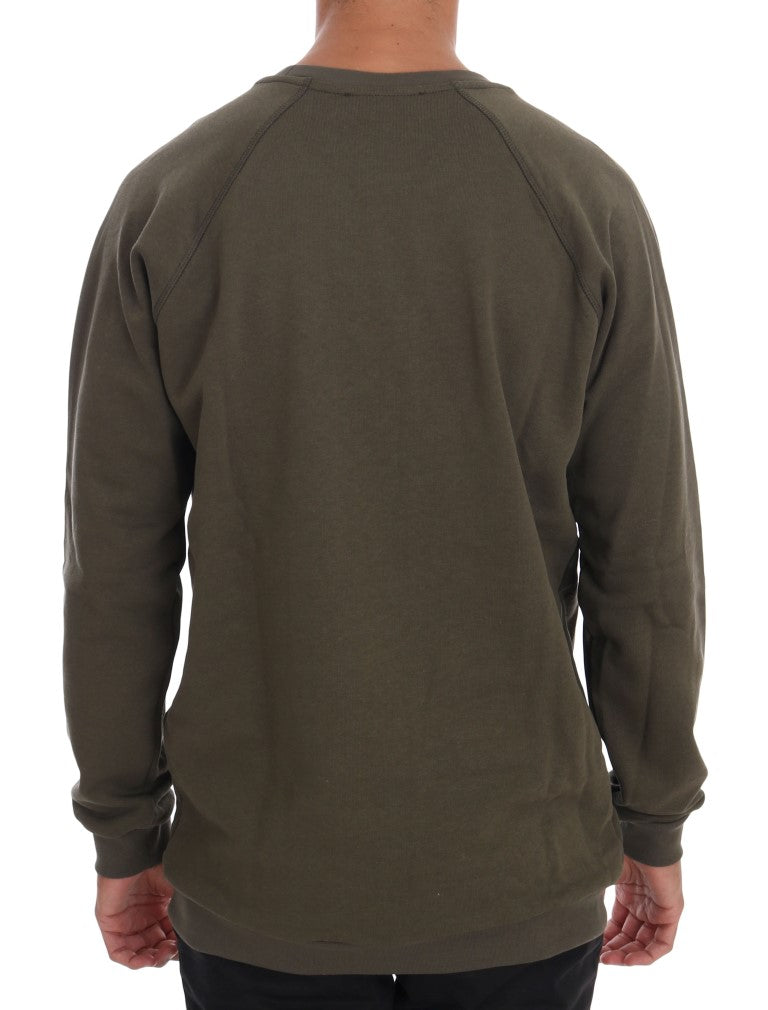 Green Crewneck Cotton Sweater Daniele Alessandrini