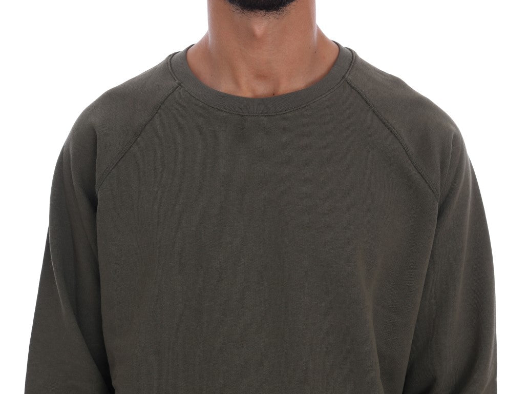 Green Crewneck Cotton Sweater Daniele Alessandrini