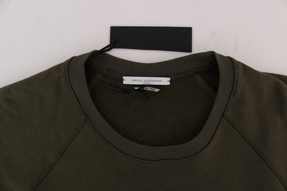 Green Crewneck Cotton Sweater Daniele Alessandrini
