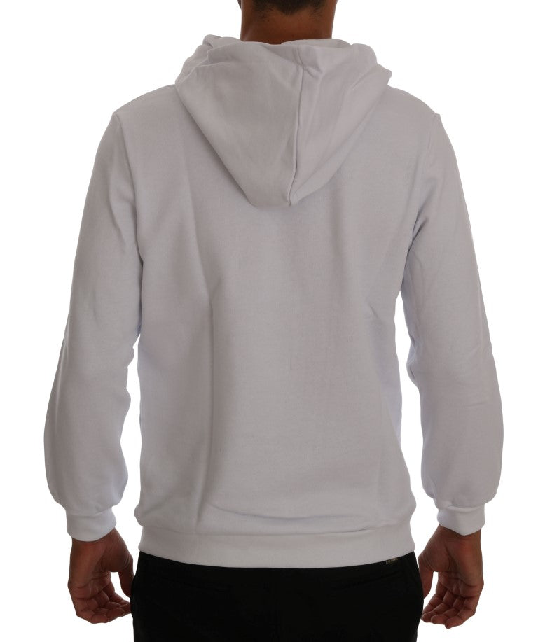 White Pullover Hodded Cotton Sweater Daniele Alessandrini